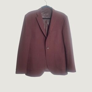 RODD & GUNN Sports Fit Blazer Burgundy Textured Marlane Woven Medium *READ*